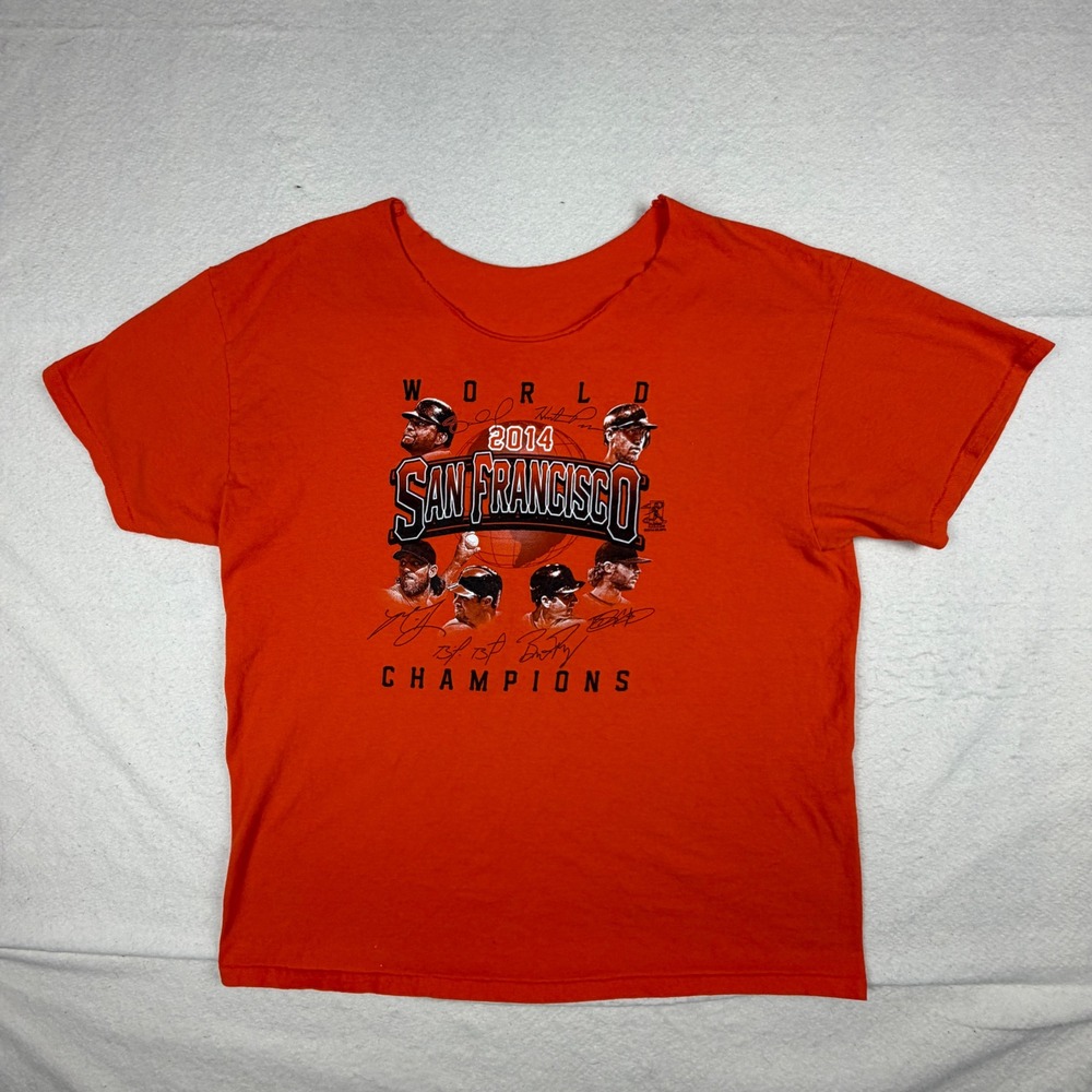 San Francisco Giants 2014 World Series Champions Orange Cut Neck Tee XL